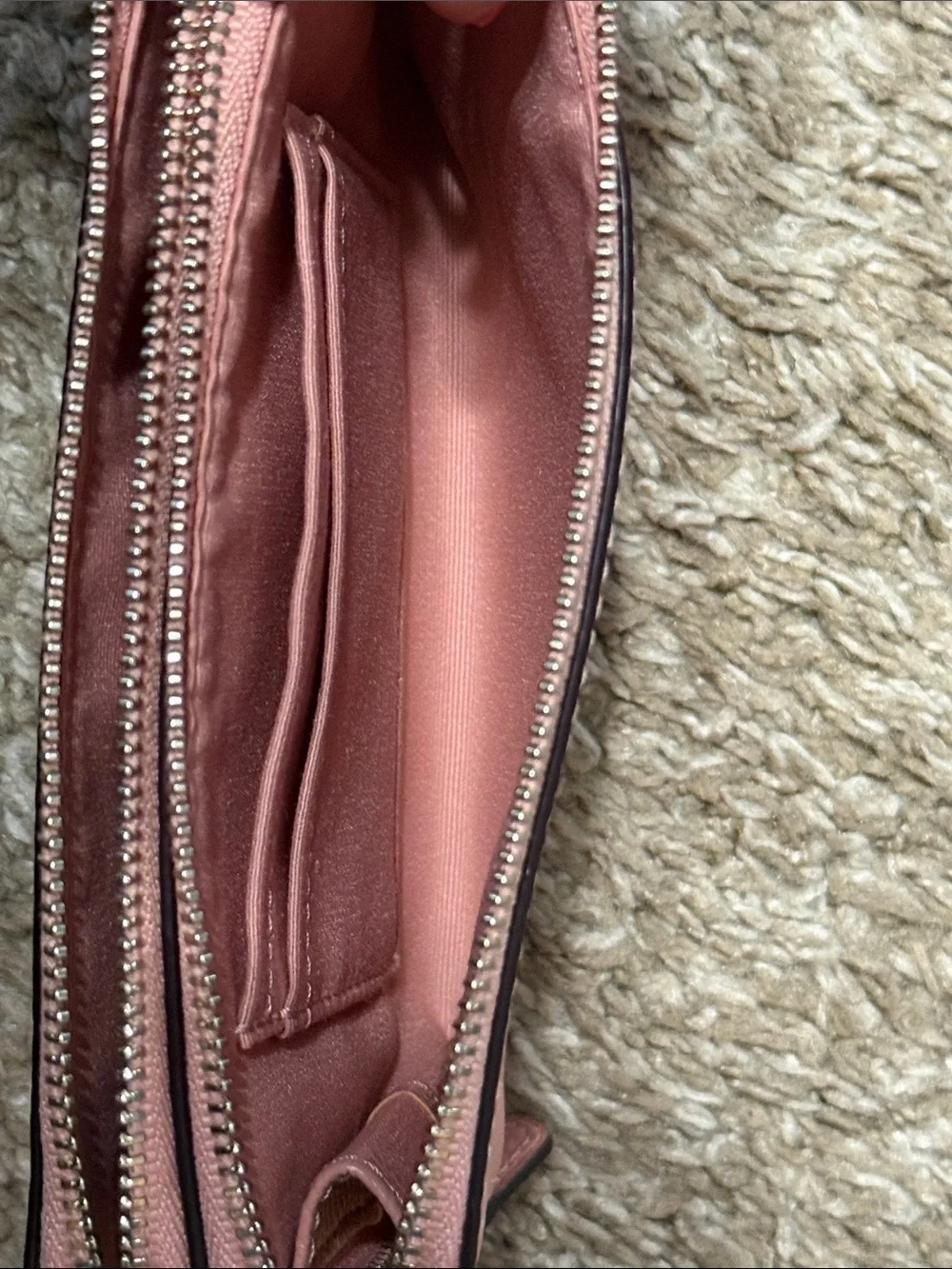 Coach Pink Pebbled Leather Wristlet
